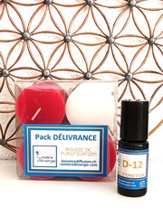 Set Pack "Délivrance" (4 bougies) & 1 Huile d'Onction "D-12" (10ml) 