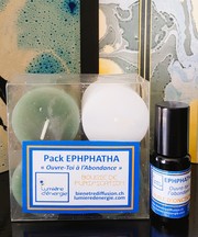 Set "Ouvre Toi à l'Abondance"  avec le Pack "EPHPHATHA" (4 bougies) & 1x Huile d'Onction "EPHPHATHA" (10ml) 